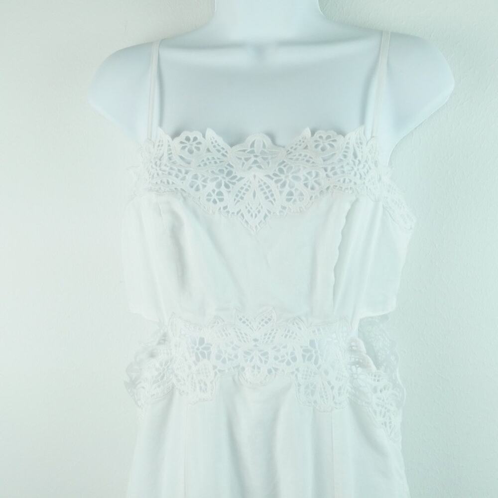 American Eagle White Lace Maxi Dress Medium Coastal Cottagecore Boho Smocked - Picture 3 of 8